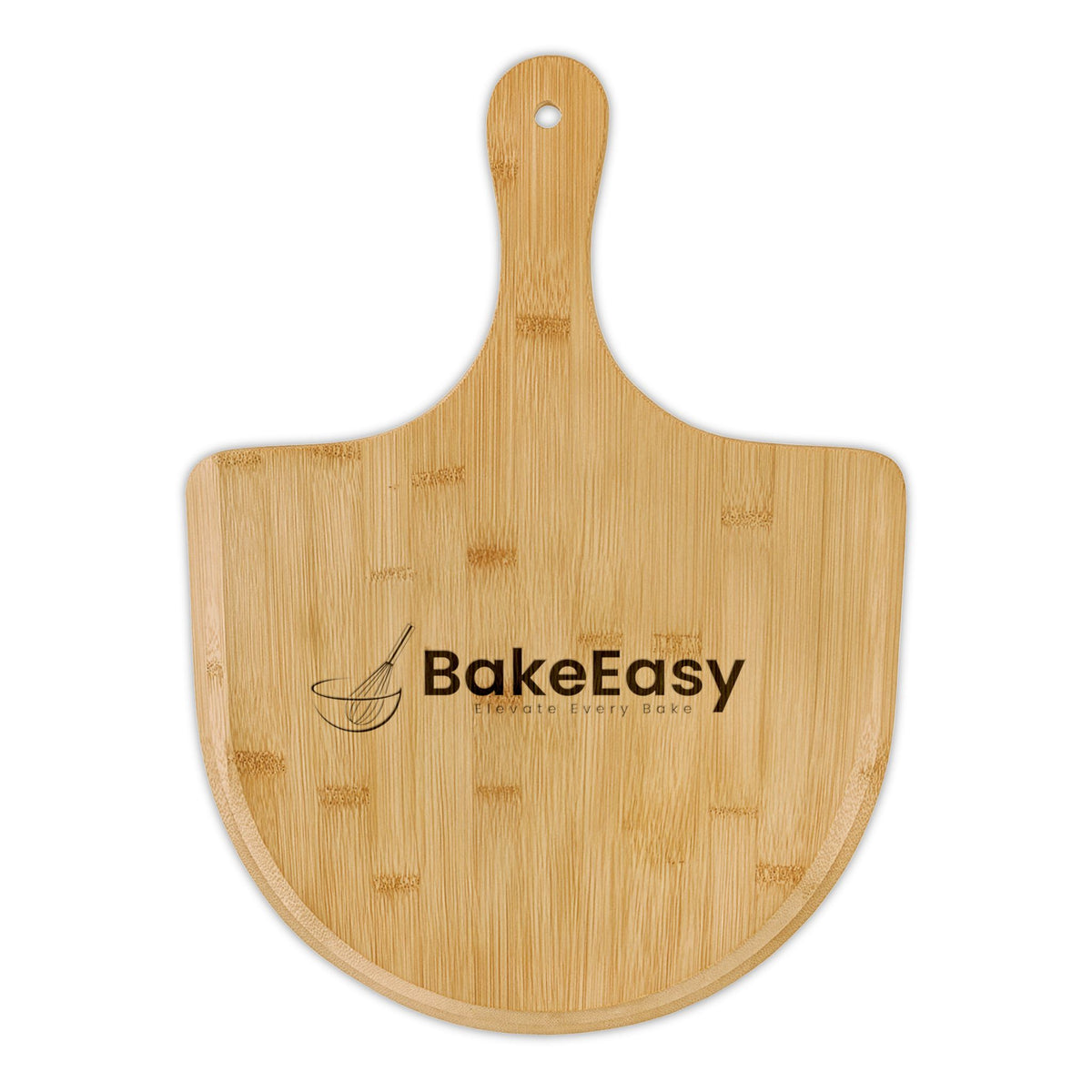 Engraved Bamboo Pizza Peel Board – Personalized BakeEasy Serving Paddle